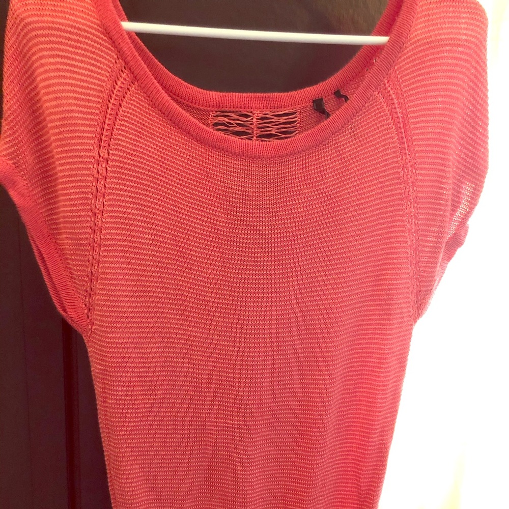Summer short sleeved coral sweater